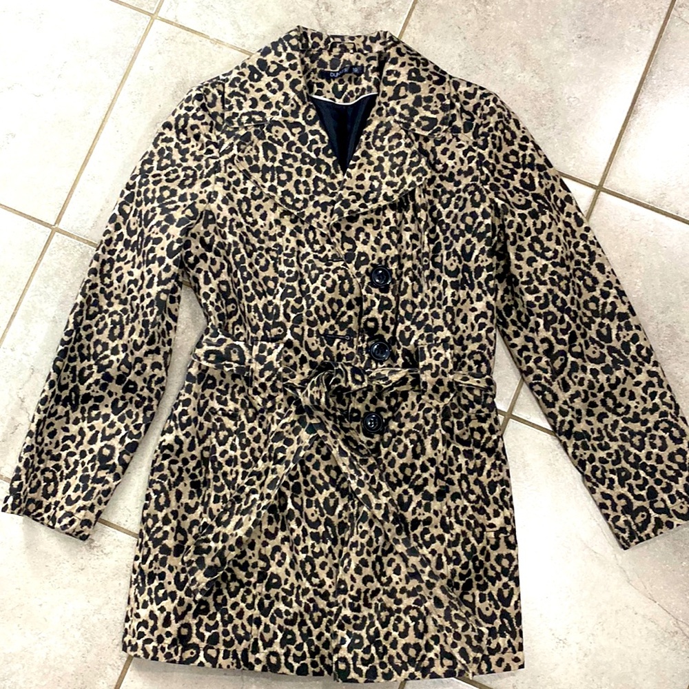 Leopard print rain coat